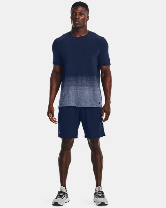 Men's UA Seamless Lux Short Sleeve in Blue image number 2